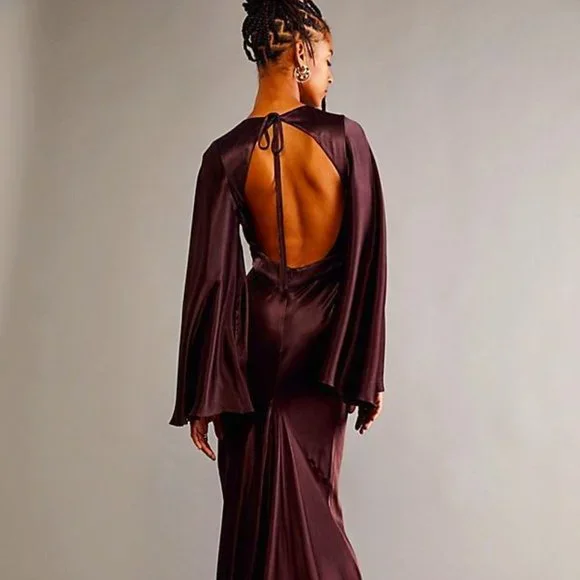 Shona Joy | Dresses | Shona Joy Free People Circle Sleeve Backless Maxi  Dress La Lune | Poshmark